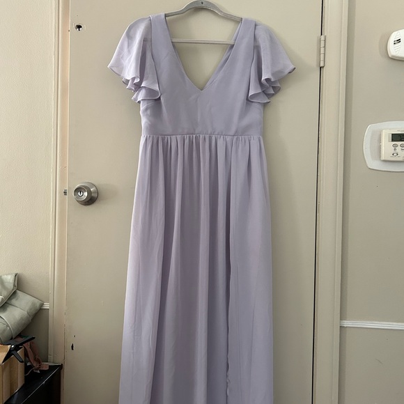 dusty lilac bridesmaid dresses Shelby Tulle Maxi Dress in Dusty Lilac – Lace & Beads